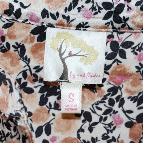 NWT Anthropologie Fig & Flower Floral Satin Dress - Picture 6 of 7